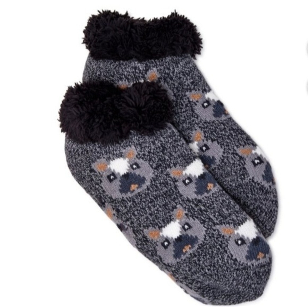 NWT! Joyspun Womens Knit Dog Print Slipper Socks 1-Pack